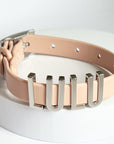 Pink smooth collar with personalised hardware (Includes Up to 6 Letters)