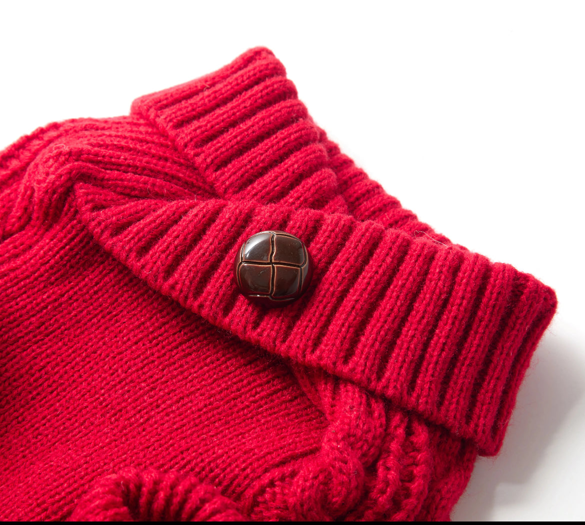 Hound &amp; Home - Red Cable knit dog sweater