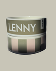 Striped/solid ceramic pet bowl set - Add your pets name