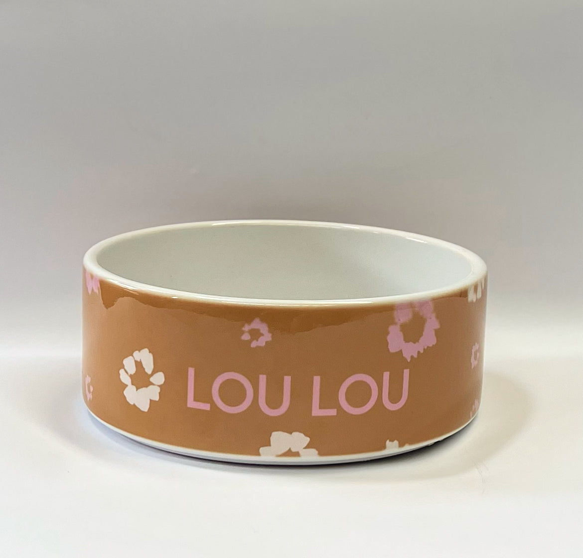 Small Ceramic rust pink Pet Bowl - add your pets name