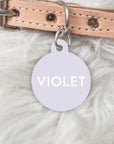 Colour Pop Violet Personalised Pet dog or cat ID Tag