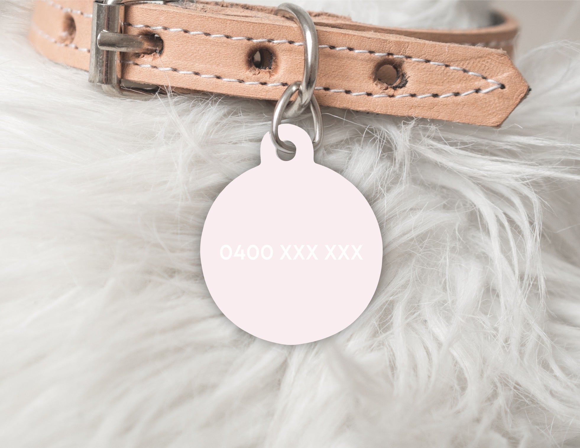pastel pink dog and cat customised name tag