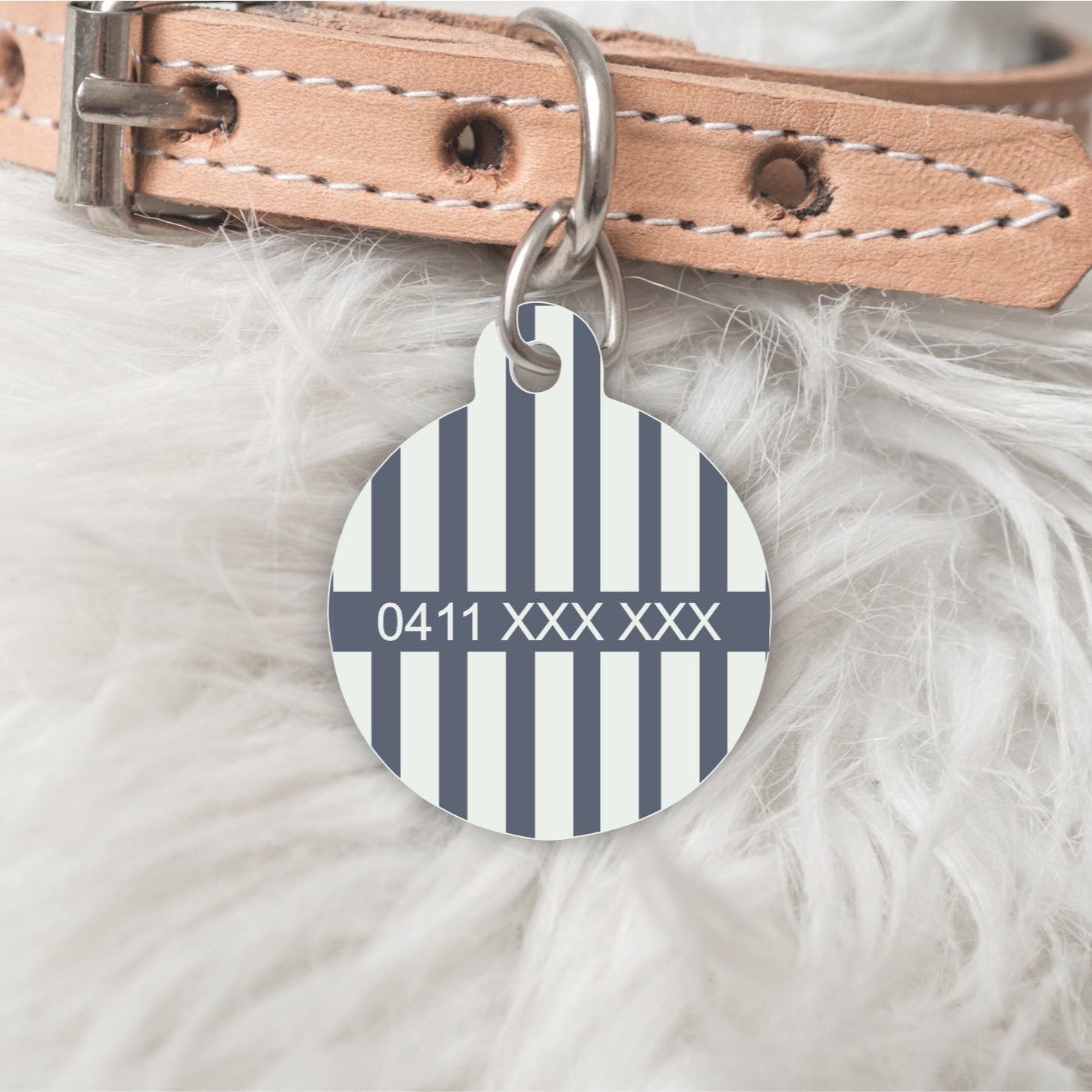 striped dog tag