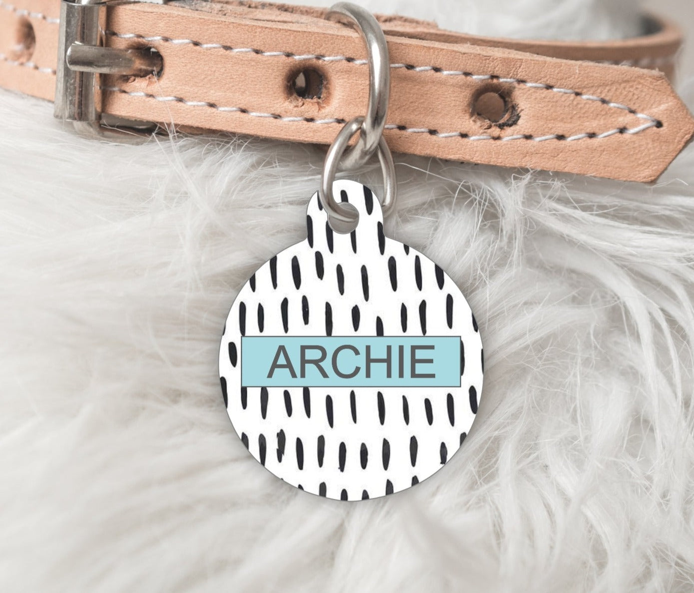 The Archie Personalised Pet dog or cat ID Tag