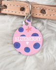 Summer Personalised Pet dog or cat ID Tag - Blueberry