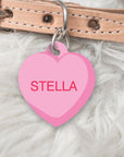 Pink Heart dog tag