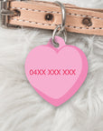 Pink Heart dog tag back