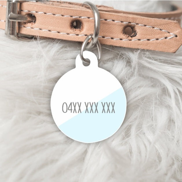 The Oblique Personalised Pet dog or cat ID Tag