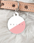 The Oblique Personalised Pet dog or cat ID Tag - Pink