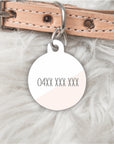 The Oblique Personalised Pet dog or cat ID Tag - Nude