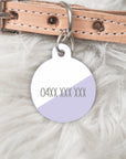 The Oblique Personalised Pet dog or cat ID Tag - Lilac