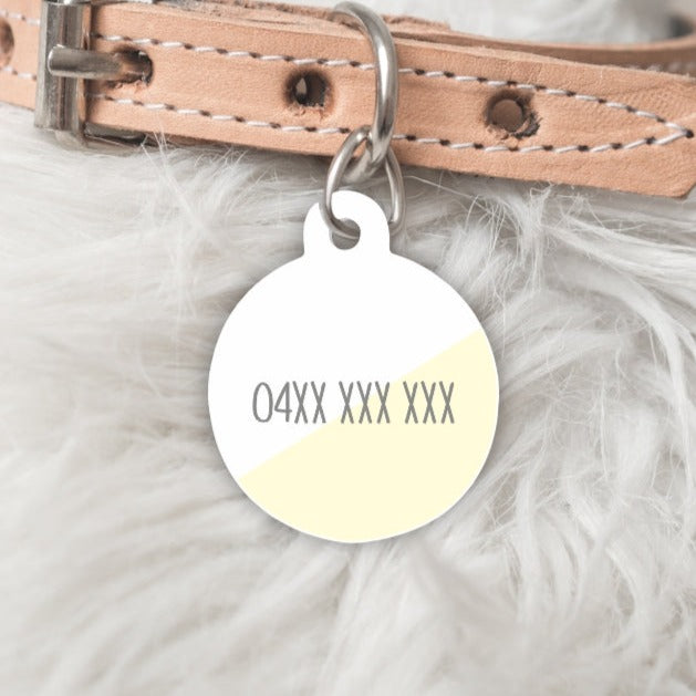 The Oblique Personalised Pet dog or cat ID Tag - Lemon