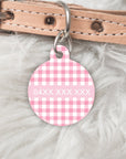 Rosie Gingham Personalised Pet dog or cat ID Tag