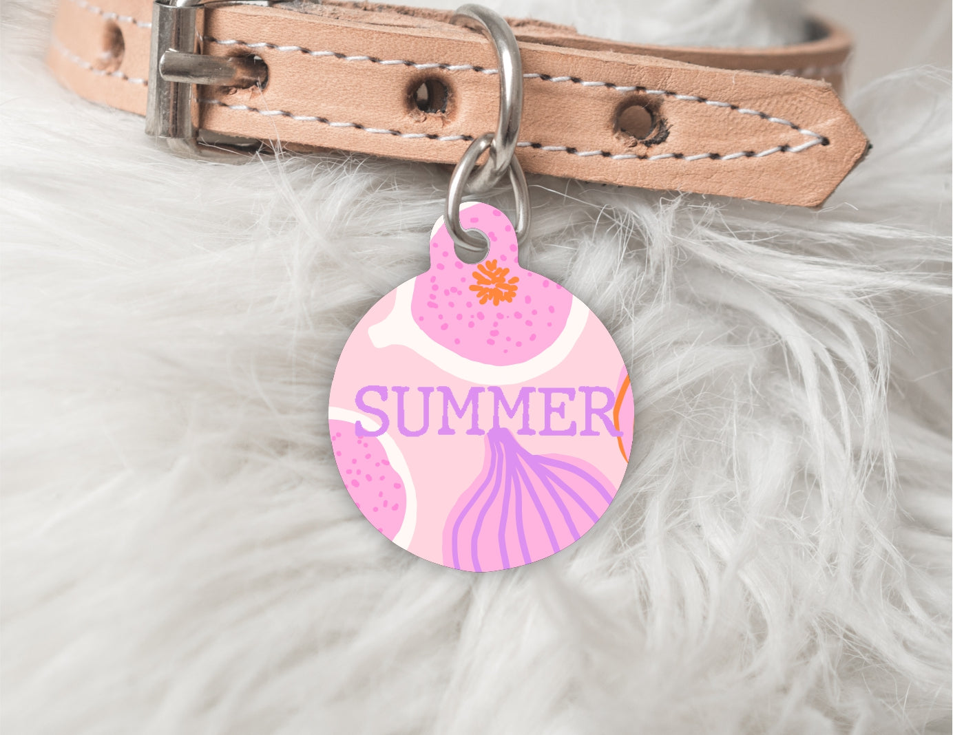 Summer Personalised Pet dog or cat ID Tag - Fig