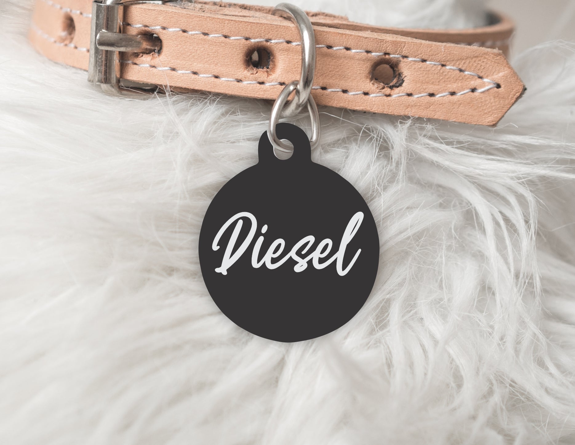 The Winter Edit- Double sided Pet dog or cat ID Tag - Diesel