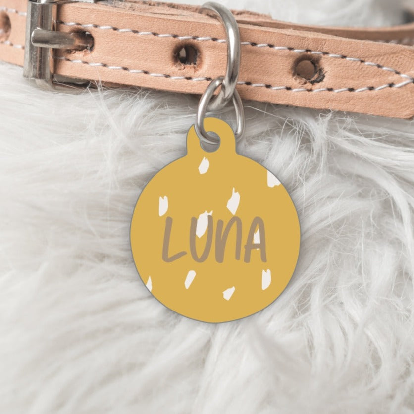 Animal Print Personalised Pet dog or cat ID Tag - The Luna
