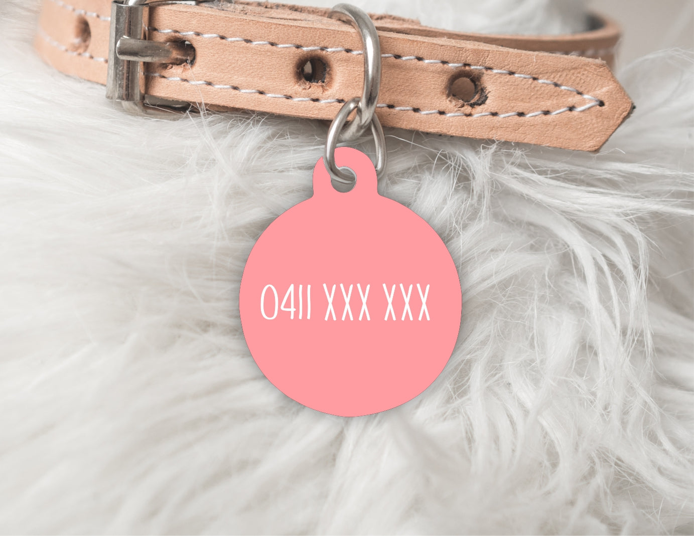 Summer Personalised Pet dog or cat ID Tag - Berry