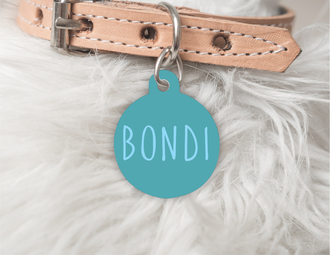 The Bondi Collection Personalised Turquoise Blue Pet dog or cat ID Tag