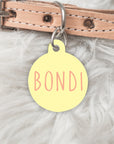 The Bondi Collection Personalised Yellow Pet dog or cat ID Tag