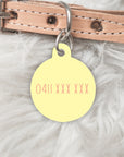 The Bondi Collection Personalised Yellow Pet dog or cat ID Tag