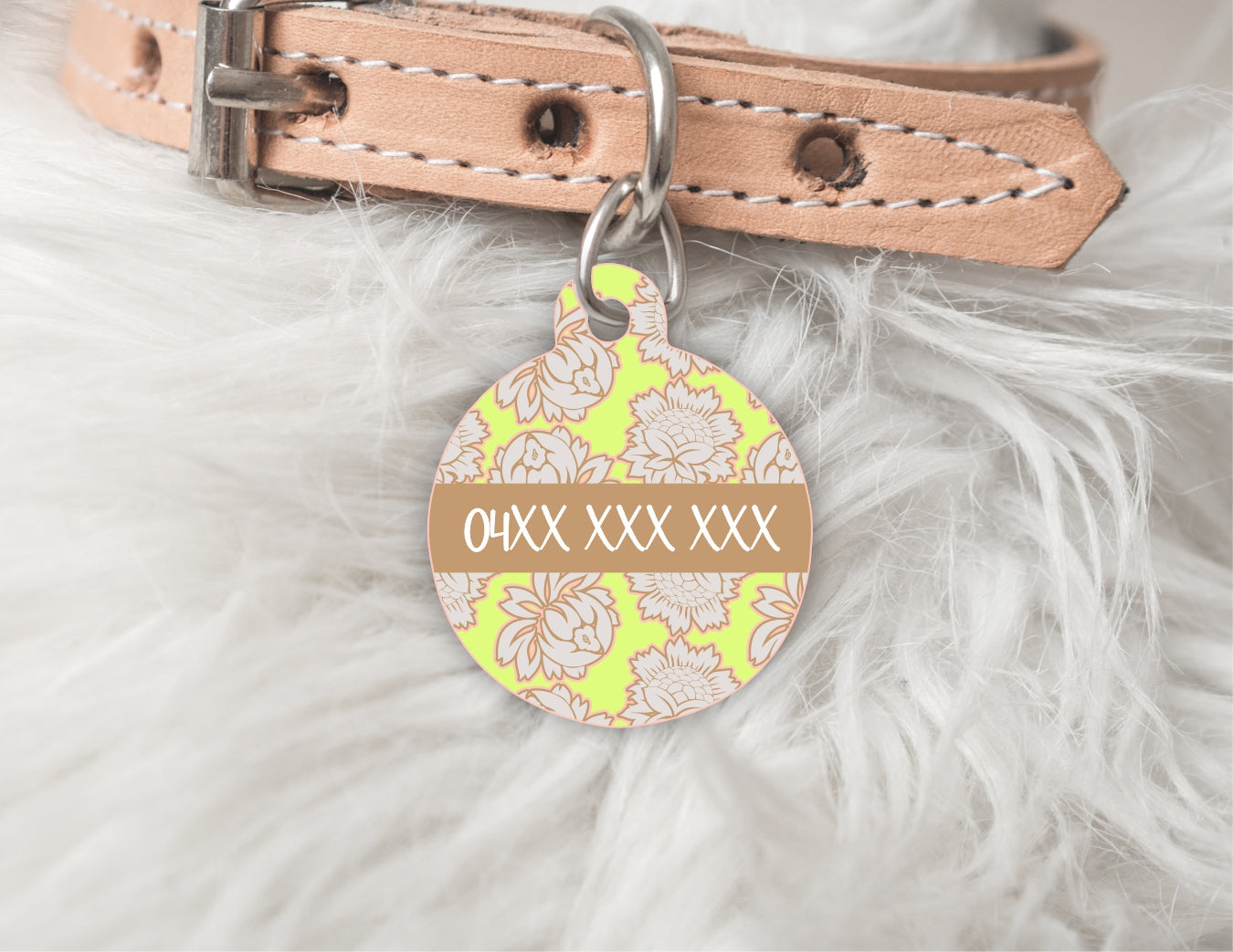 Pup island - Summer Personalised Pet dog or cat ID Tag - Bronte