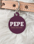 The College Collection - PEPE Double sided Pet dog or cat ID Tag