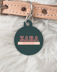 The College Collection - ZARA green Double sided Pet dog or cat ID Tag