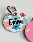 Floral Personalised Pet dog or cat ID Tag - The Penny