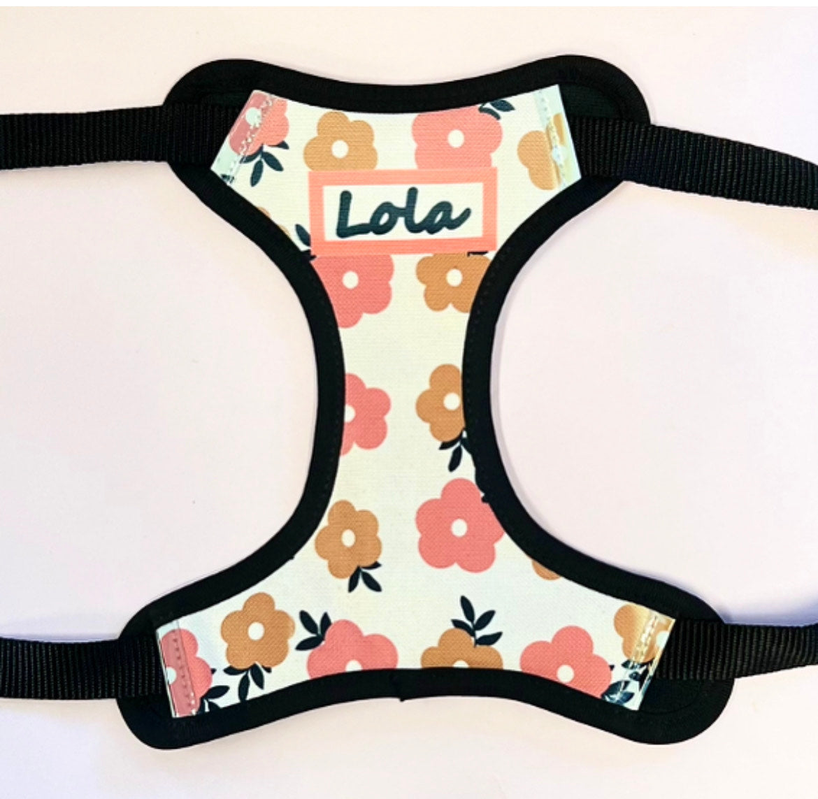 Personalised Pet Harness - Daisy Print - Add your Pets Name