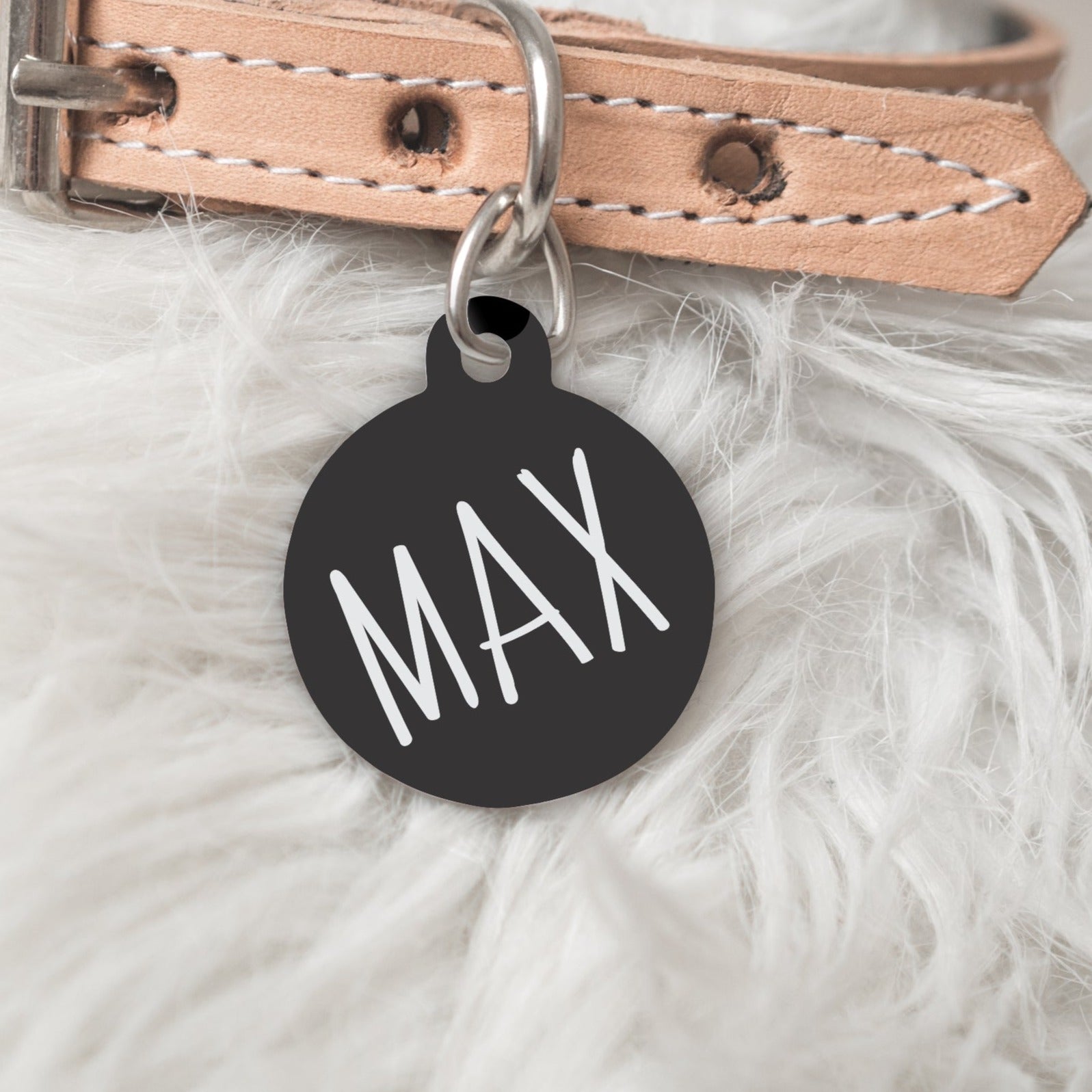 The Max black Personalised Pet ID Tag