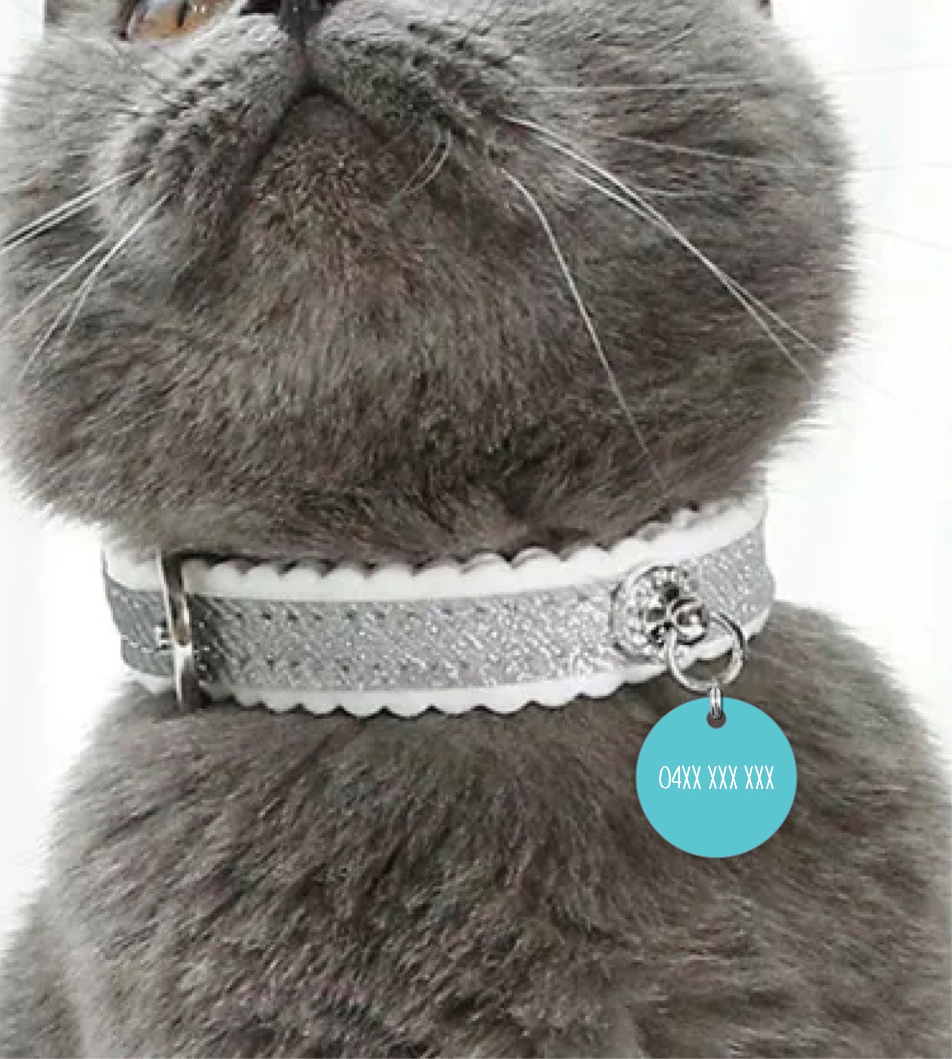 Small 25mm Flower Personalised Pet Cat ID Tag - The Gelato Max