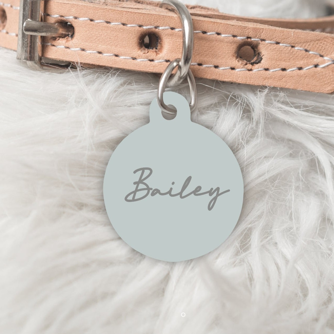 Grey Personalised Pet dog or cat ID Tag