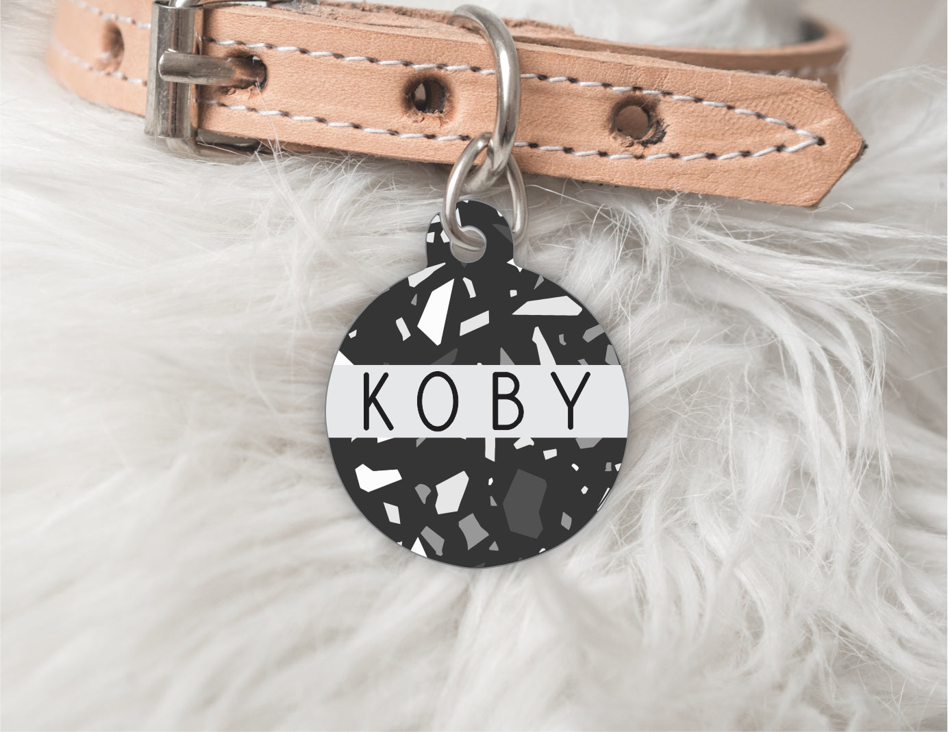 The Terrazzo Collection Double sided Koby Pet dog or cat ID Tag