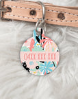 Floral Personalised Pet dog or cat ID Tag - The Penny