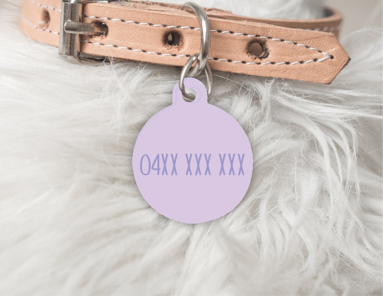 Purple Bolt - Double sided Pet dog or cat ID Tag