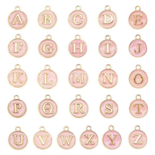 One Pink Resin Metal Alphabet A-Z mini Charm add-on